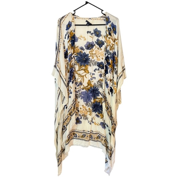 🌹AEO FLORAL RAW EDGE KIMONO - Picture 1 of 4